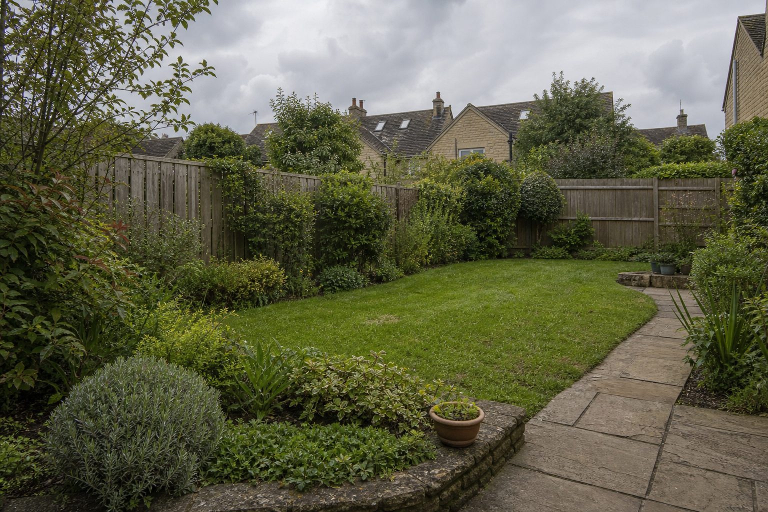 A tidy front garden after local garden work