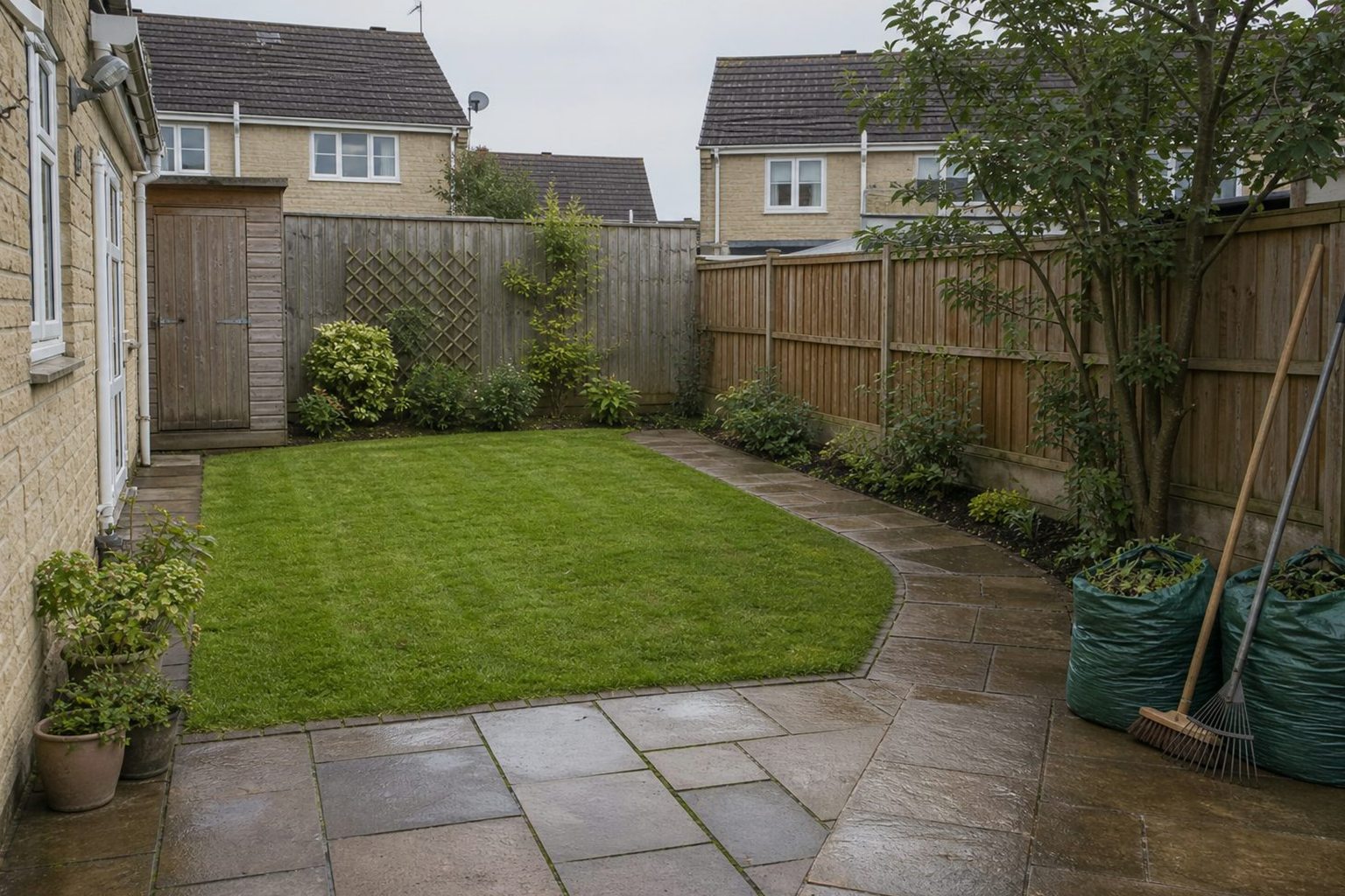 A refreshed border after local garden work