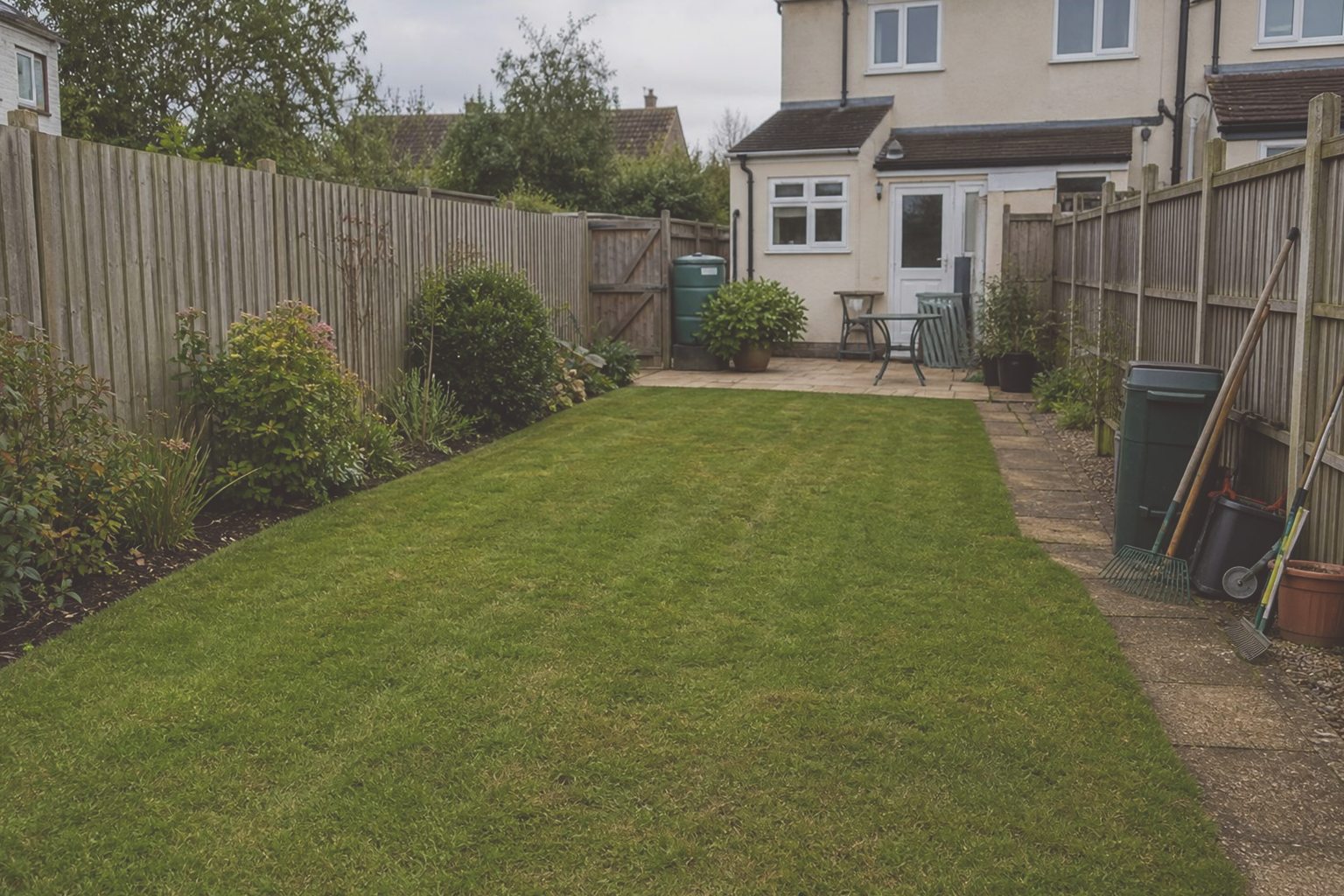 A refreshed border after local garden work