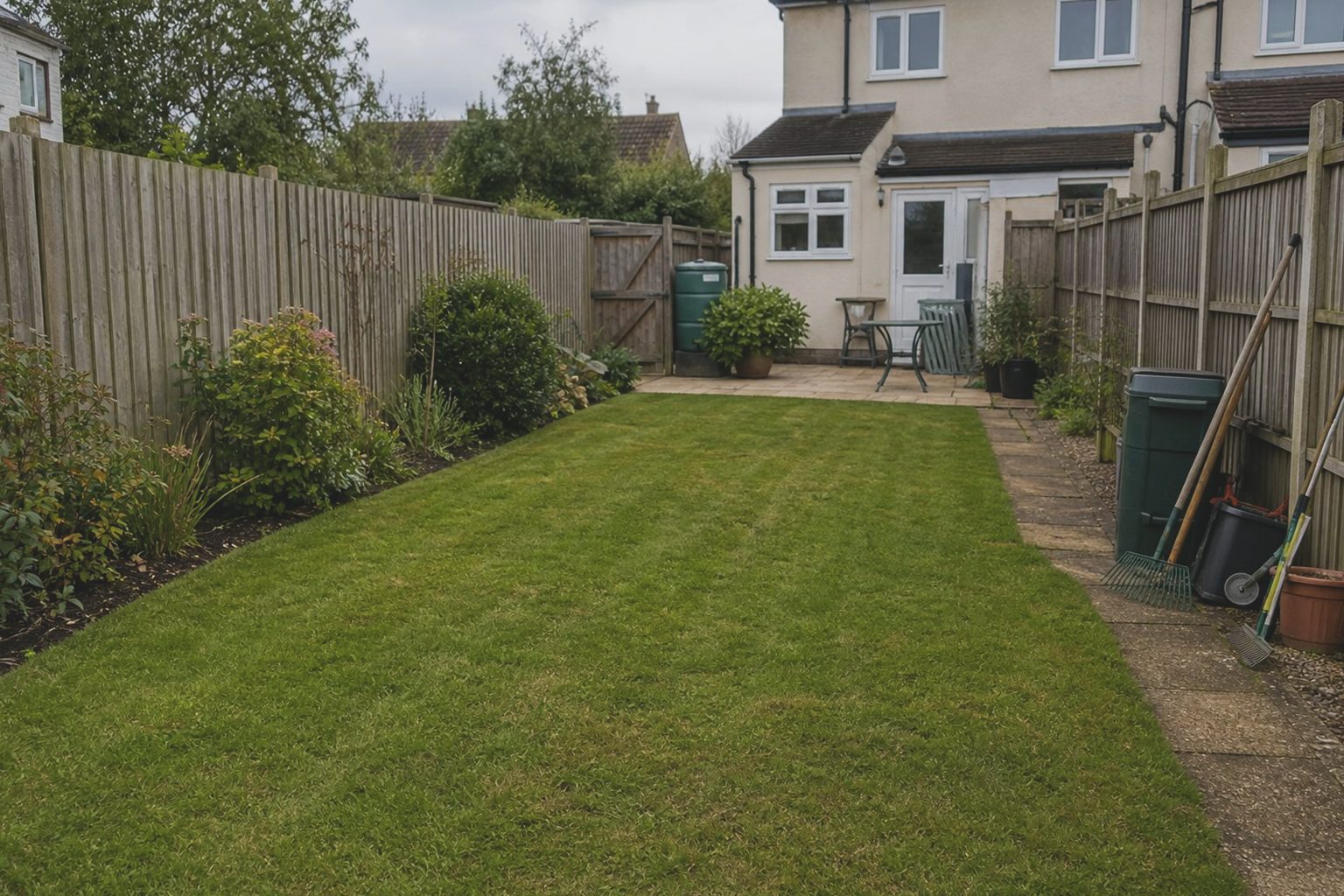 A refreshed border after local garden work
