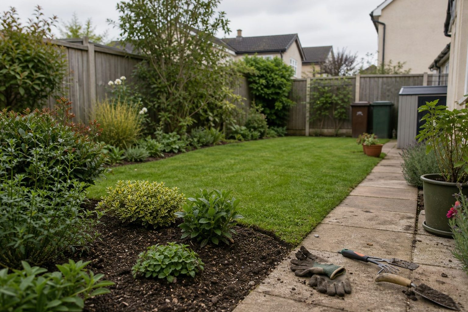 A refreshed border after local garden work